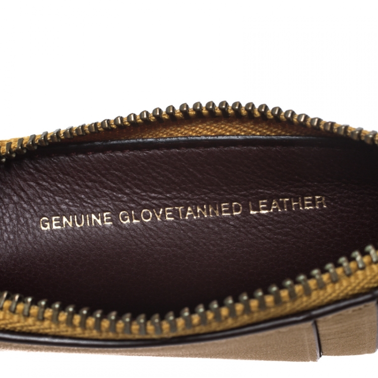 Pre Owned Coach Mustard Leather Card Holder