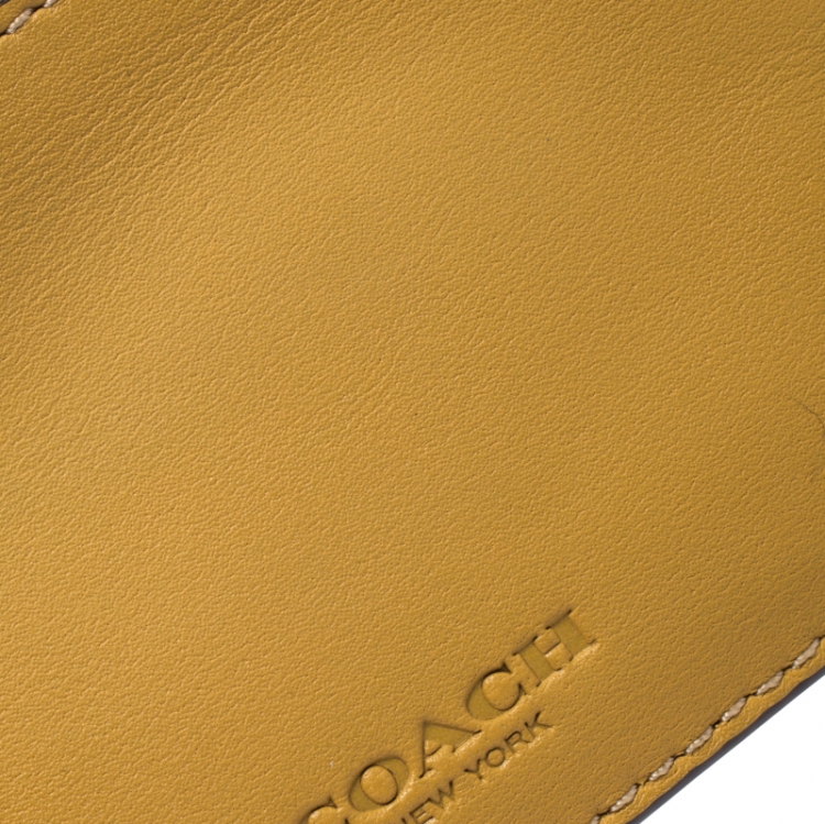 Pre Owned Coach Mustard Leather Card Holder