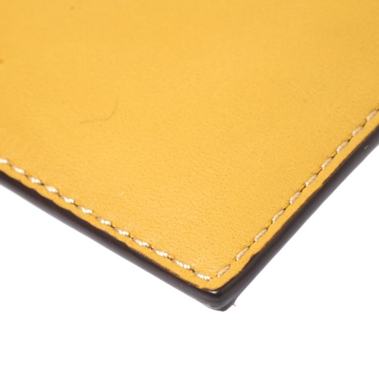 Pre Owned Coach Mustard Leather Card Holder