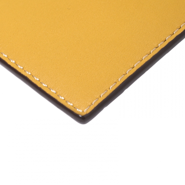 Pre Owned Coach Mustard Leather Card Holder