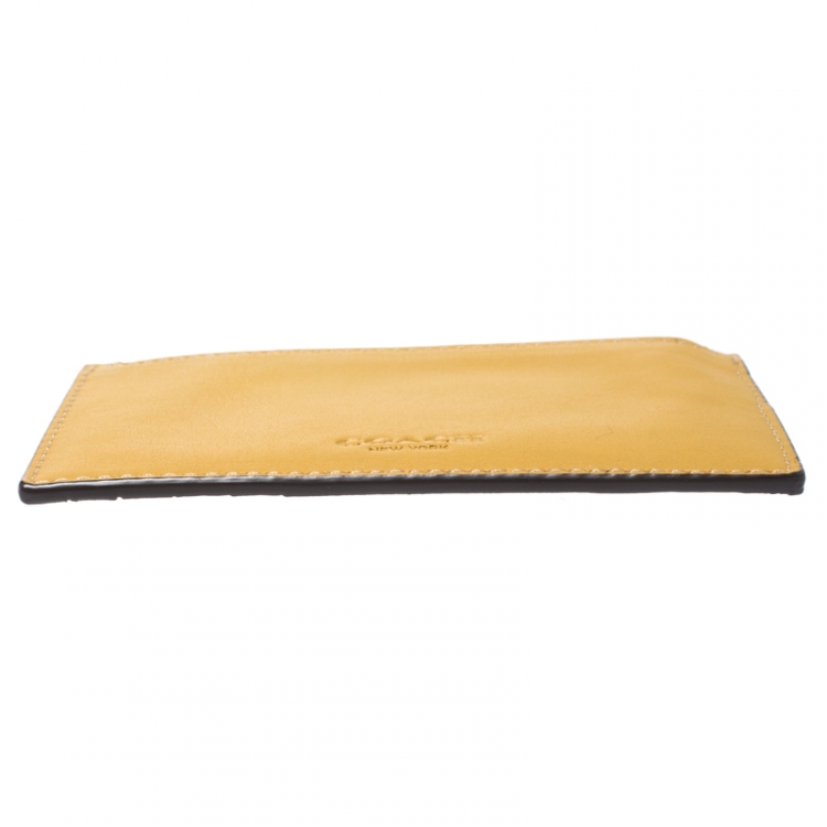 Pre Owned Coach Mustard Leather Card Holder