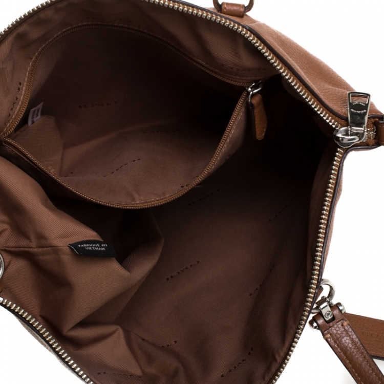 Pre Owned Coach Brown Pebbled Leather Prairie Satchel