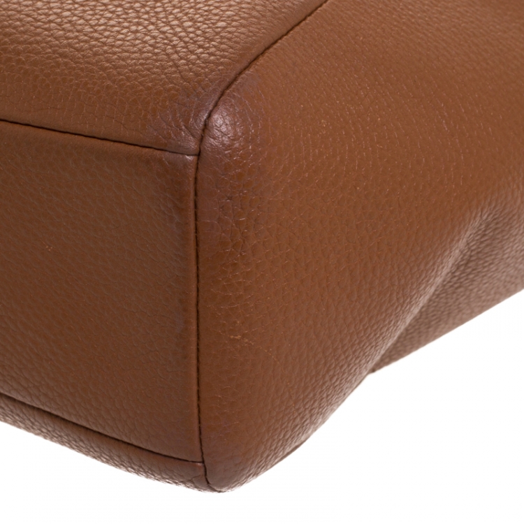 Pre Owned Coach Brown Pebbled Leather Prairie Satchel