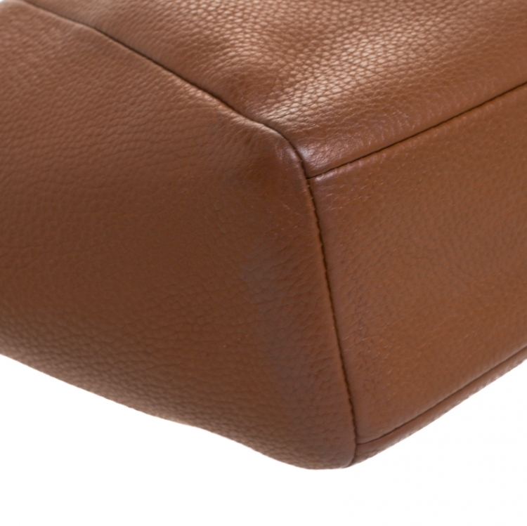 Pre Owned Coach Brown Pebbled Leather Prairie Satchel
