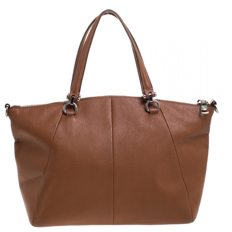 Pre Owned Coach Brown Pebbled Leather Prairie Satchel
