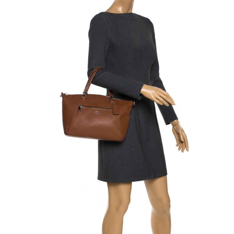 Pre Owned Coach Brown Pebbled Leather Prairie Satchel