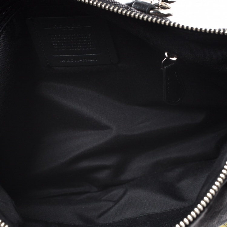 Pre Owned Coach Grey/Black Canvas and Leather Kelsey Satchel