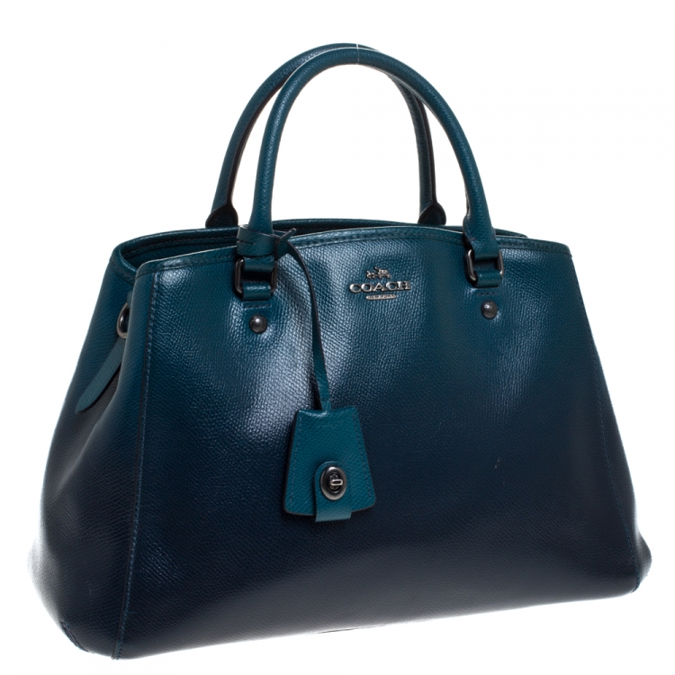 Pre Owned Coach Ombre Leather Margot Carryall Satchel
