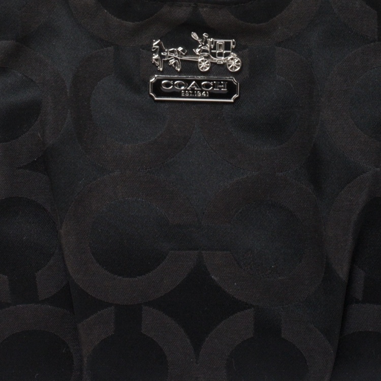 Pre Owned Coach Black Signature Canvas and Leather Mia Shoulder Bag