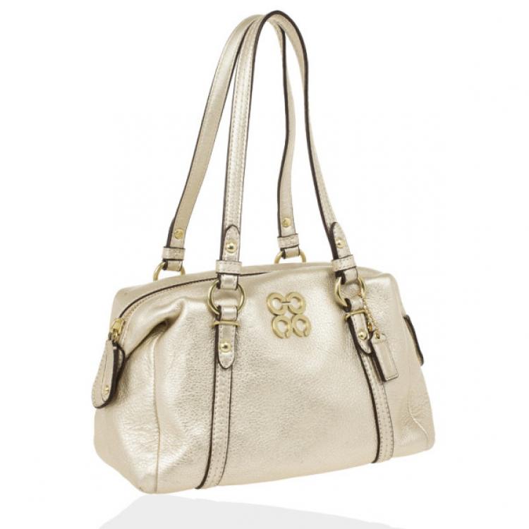 مملوكة مسبقًا حقيبة كوتش بوسطن ميني جلد ميتالك