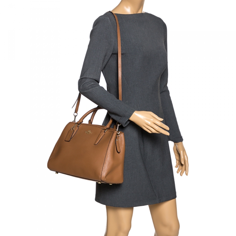 Pre Owned Coach Brown Leather Carryall Satchel