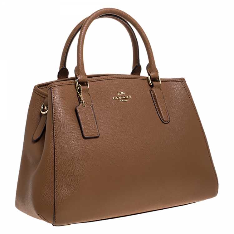 Pre Owned Coach Brown Leather Carryall Satchel