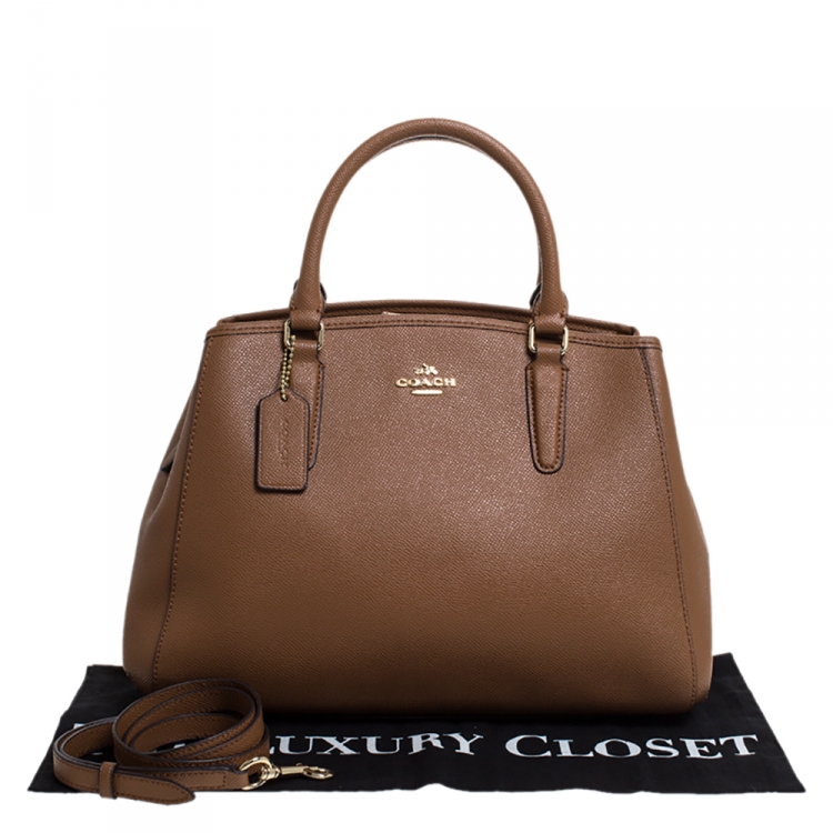 Pre Owned Coach Brown Leather Carryall Satchel