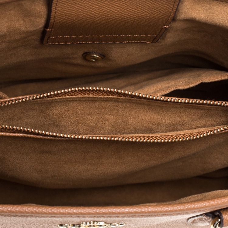 Pre Owned Coach Brown Leather Carryall Satchel