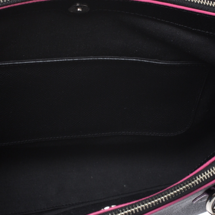 Pre Owned Coach Black Multicolor Leather Small Christie Carryall Satchel   