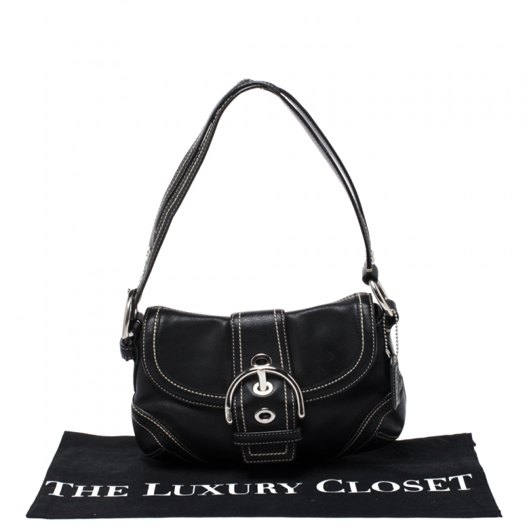 Pre Owned Coach Black Leather Soho Shoulder Bag