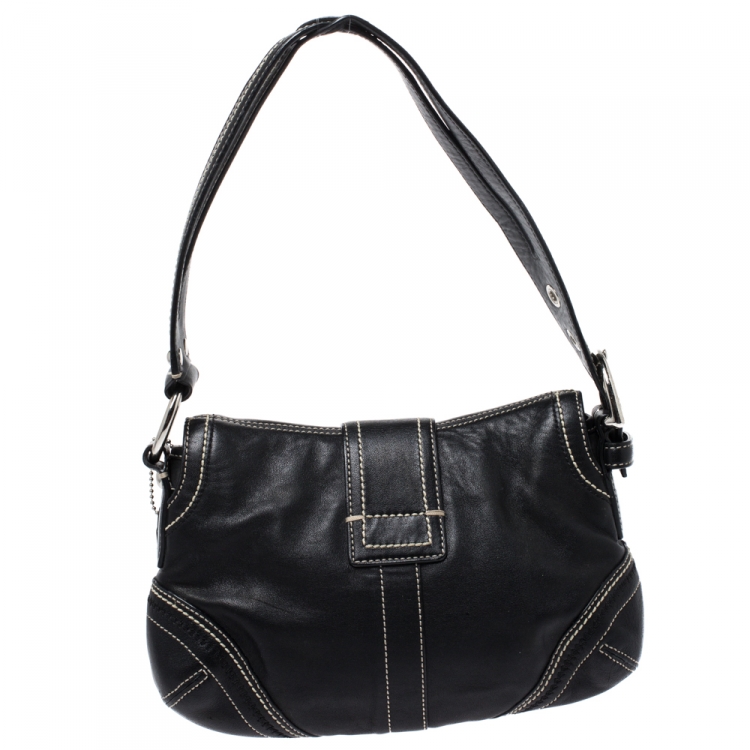 Pre Owned Coach Black Leather Soho Shoulder Bag