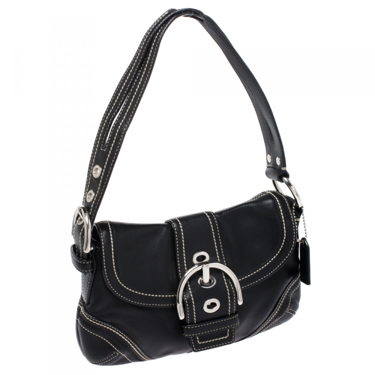 Pre Owned Coach Black Leather Soho Shoulder Bag