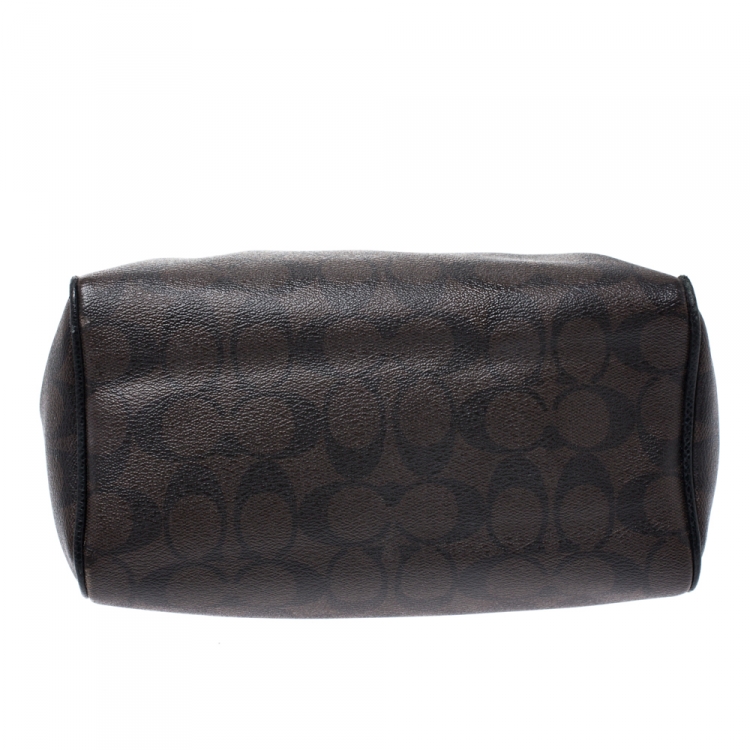 Pre Owned Coach Brown Signature Coated Canvas and Leather Mini Bennett Satchel