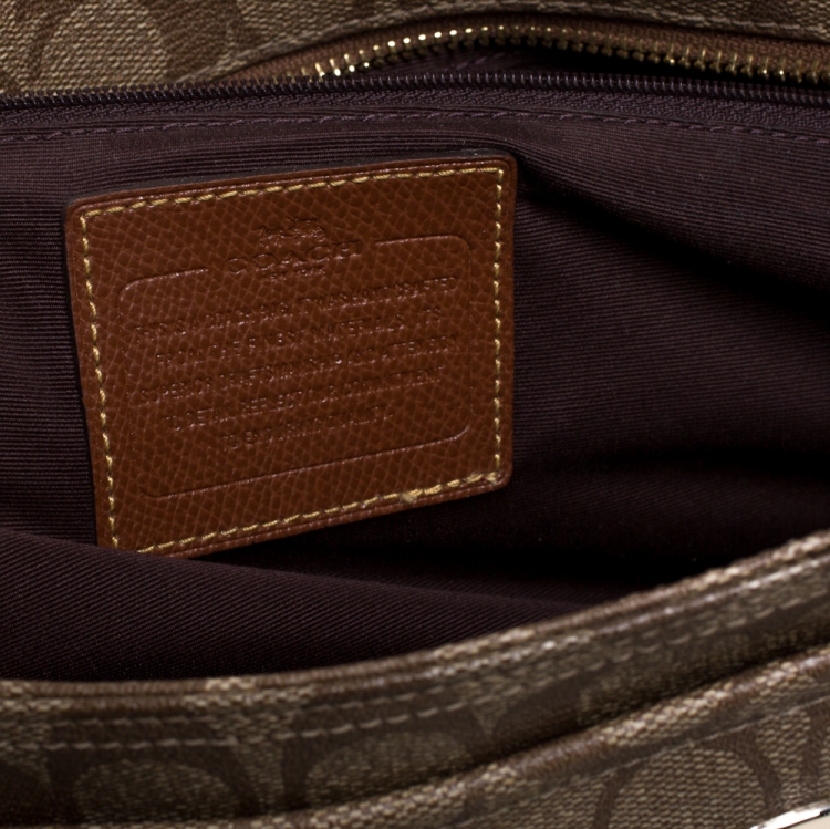 Pre Owned Coach Brown Signature Canvas Baby Diaper Bag