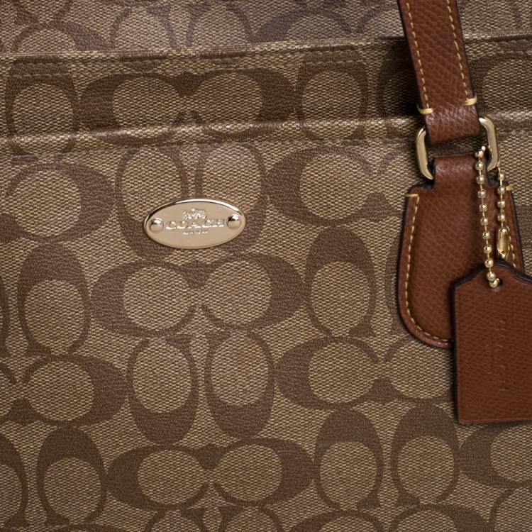 Pre Owned Coach Brown Signature Canvas Baby Diaper Bag