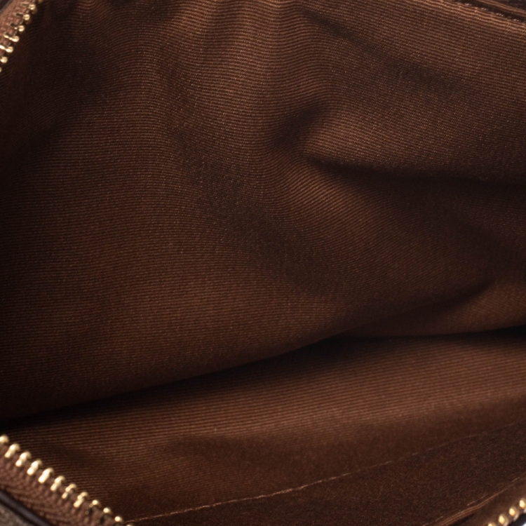 Pre Owned Coach Beige Signature Coated Canvas and Leather Bag