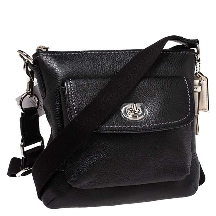 Pre Owned Coach Black Leather Park Crossbody Bag