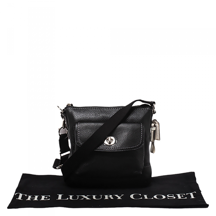 Pre Owned Coach Black Leather Park Crossbody Bag