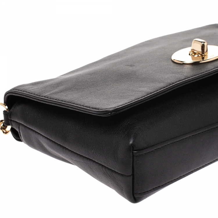 Pre Owned Coach Black Leather Dinky Crossbody Bag