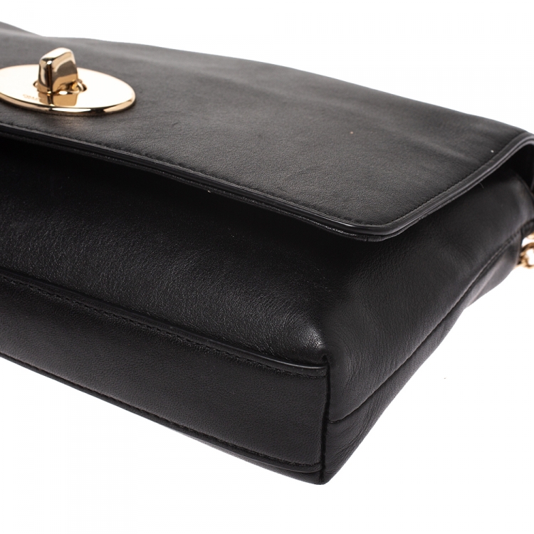 Pre Owned Coach Black Leather Dinky Crossbody Bag