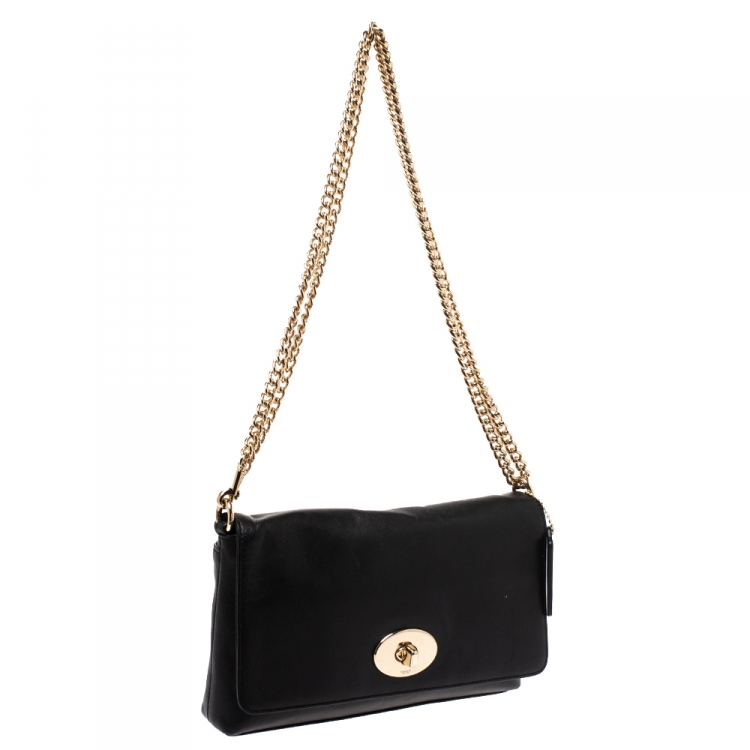 Pre Owned Coach Black Leather Dinky Crossbody Bag