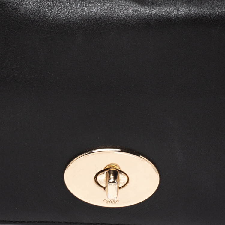 Pre Owned Coach Black Leather Dinky Crossbody Bag