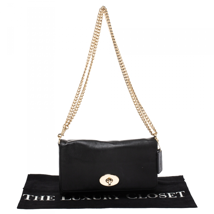 Pre Owned Coach Black Leather Dinky Crossbody Bag