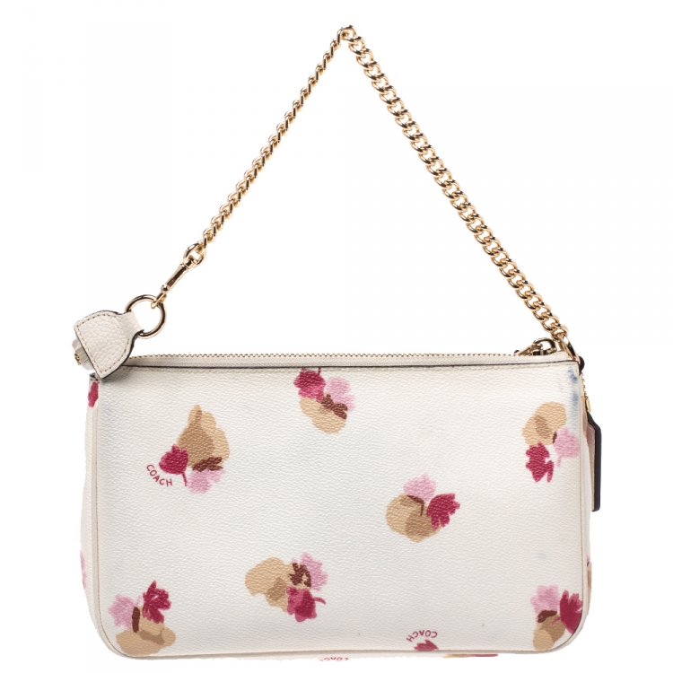 coach white purse with flowers