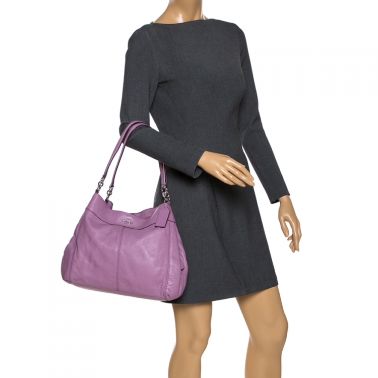 Pre Owned Coach Lilac Leather Lexy Shoulder Bag