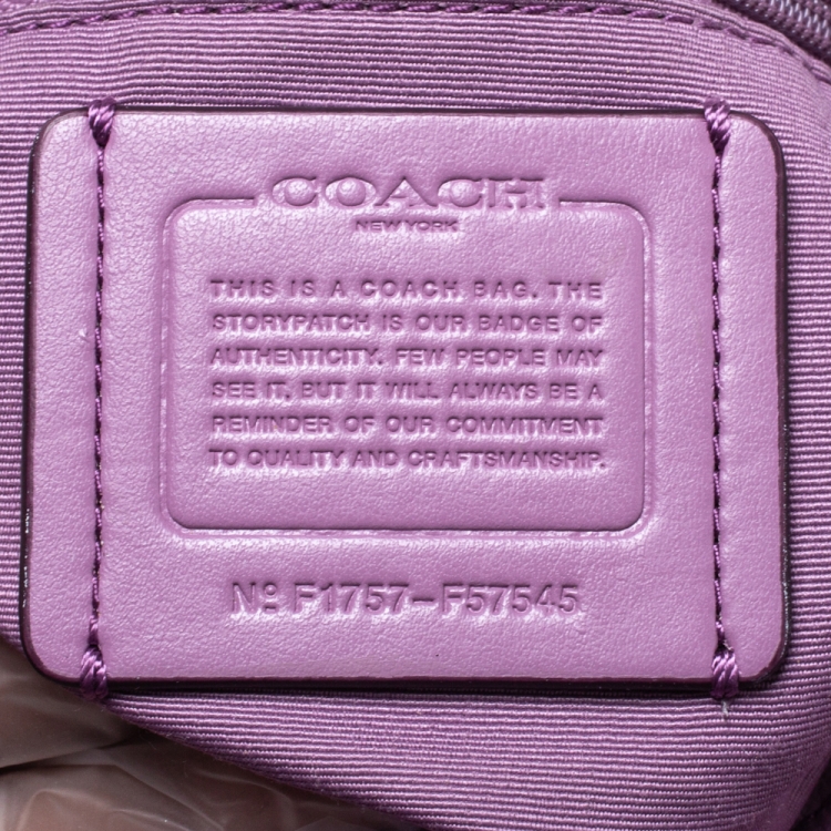Pre Owned Coach Lilac Leather Lexy Shoulder Bag