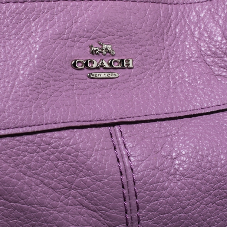Pre Owned Coach Lilac Leather Lexy Shoulder Bag