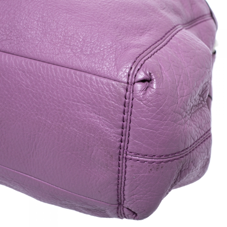 Pre Owned Coach Lilac Leather Lexy Shoulder Bag