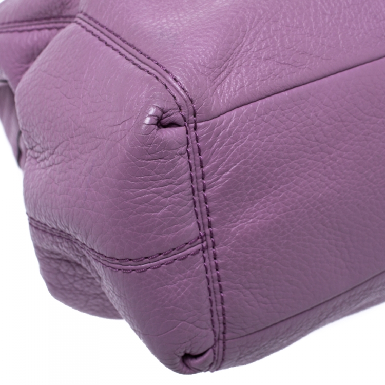 Pre Owned Coach Lilac Leather Lexy Shoulder Bag