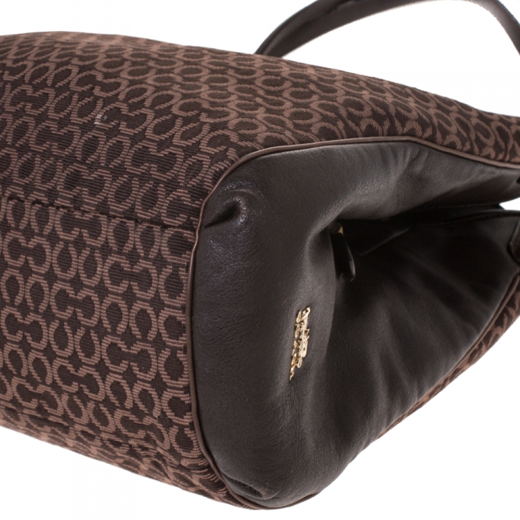Pre Owned Coach Brown Signature Canvas Edie 31 Shoulder Bag