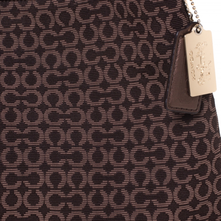 Pre Owned Coach Brown Signature Canvas Edie 31 Shoulder Bag