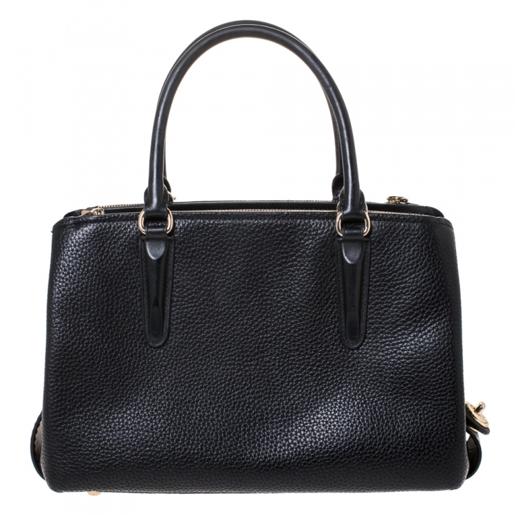 Pre Owned Coach Black Leather Crosby Carryall Satchel
