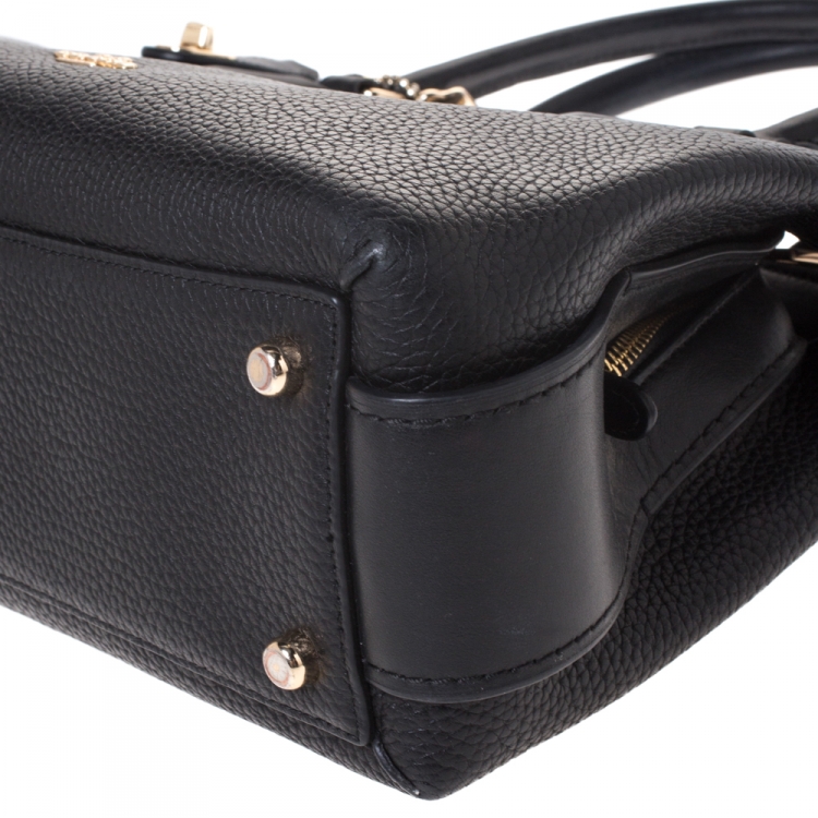 Pre Owned Coach Black Leather Crosby Carryall Satchel