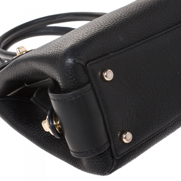 Pre Owned Coach Black Leather Crosby Carryall Satchel