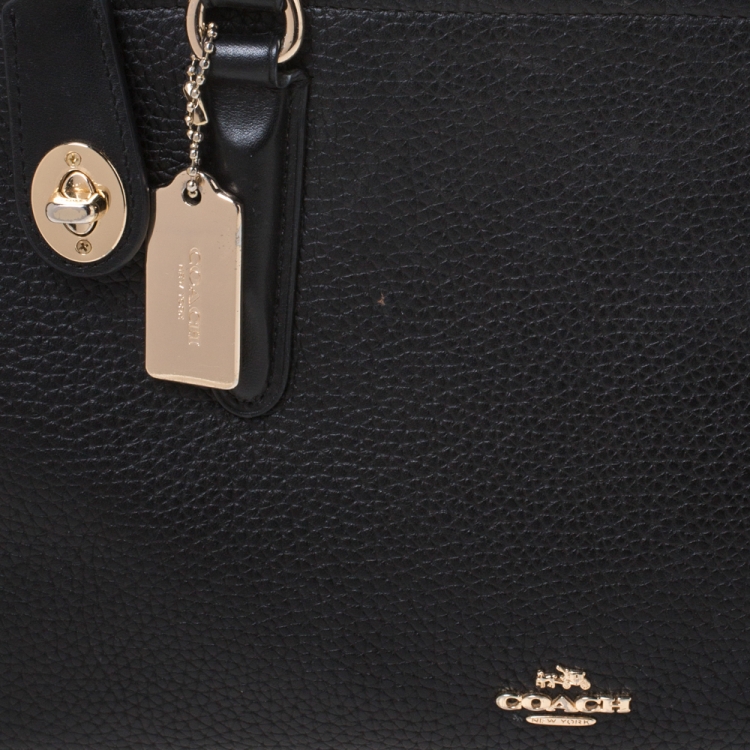 Pre Owned Coach Black Leather Crosby Carryall Satchel
