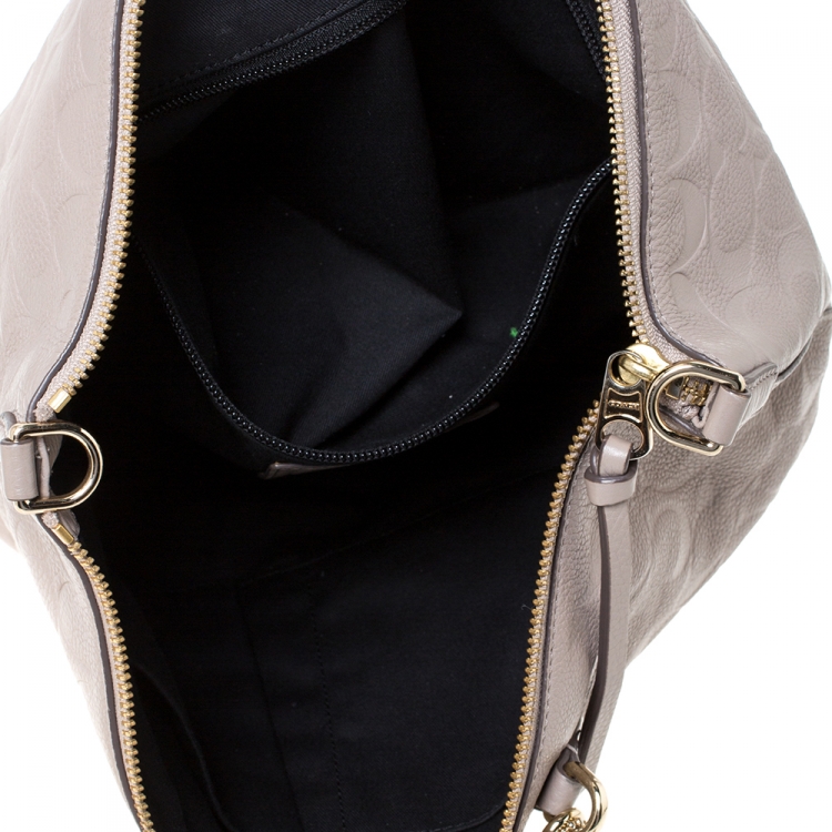 Pre Owned Coach Beige Leather Small Madison Kelsey Satchel