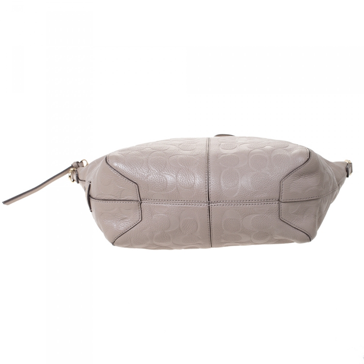 Pre Owned Coach Beige Leather Small Madison Kelsey Satchel
