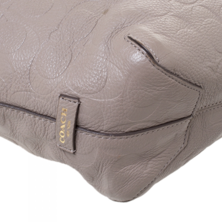 Pre Owned Coach Beige Leather Small Madison Kelsey Satchel