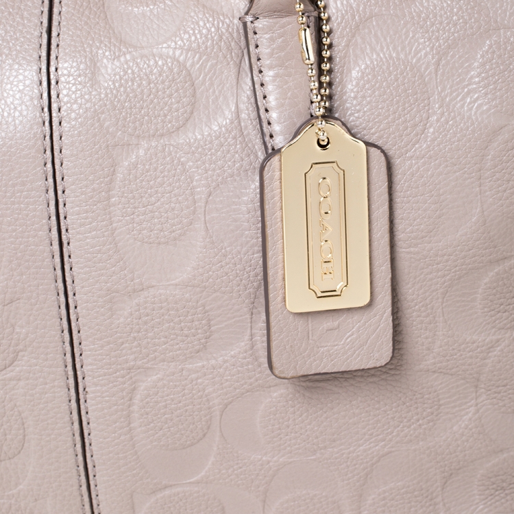 Pre Owned Coach Beige Leather Small Madison Kelsey Satchel