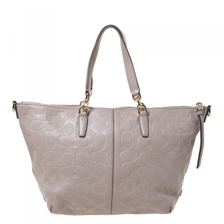 Pre Owned Coach Beige Leather Small Madison Kelsey Satchel
